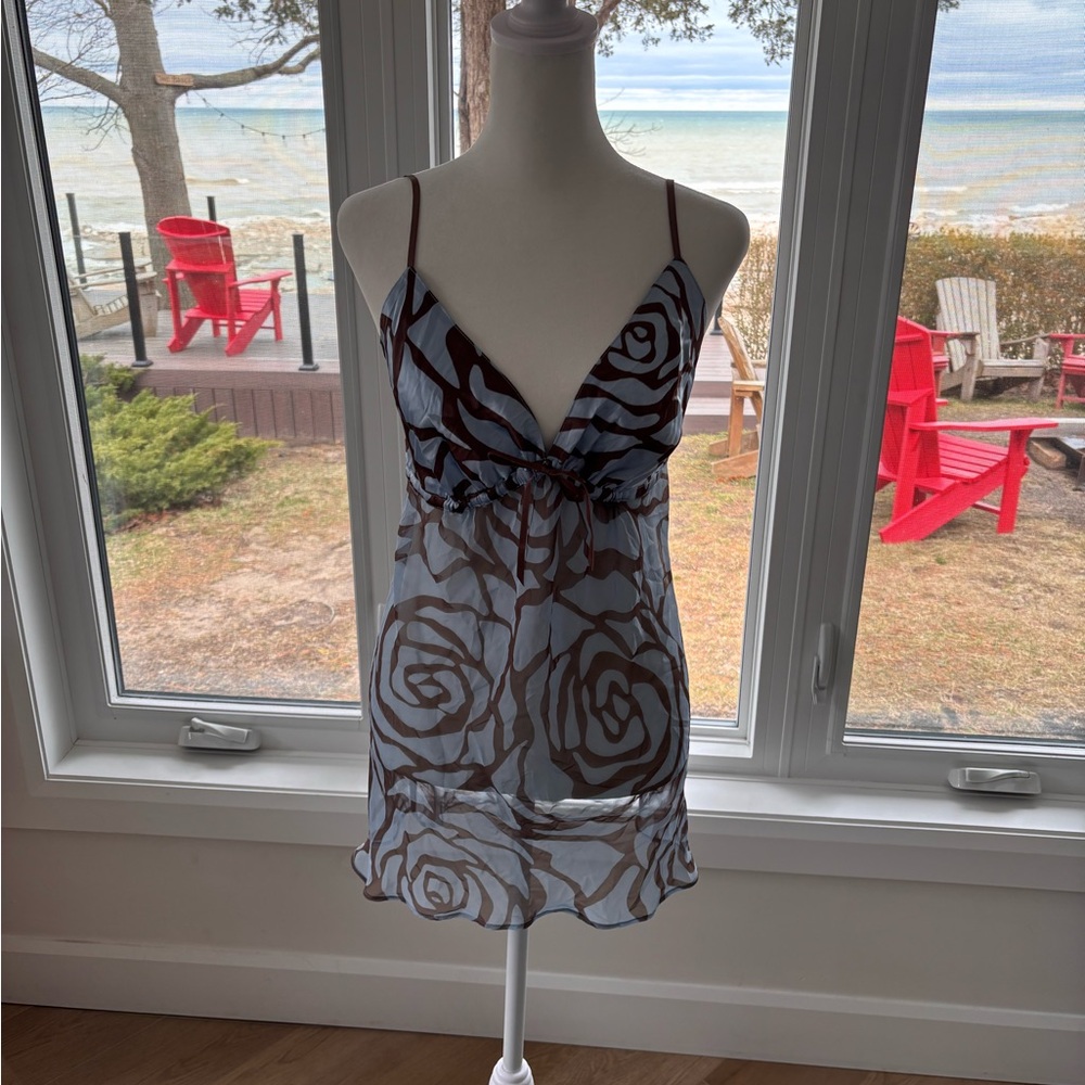 La Senza Rose Print Babydoll Dress 🌹🩵